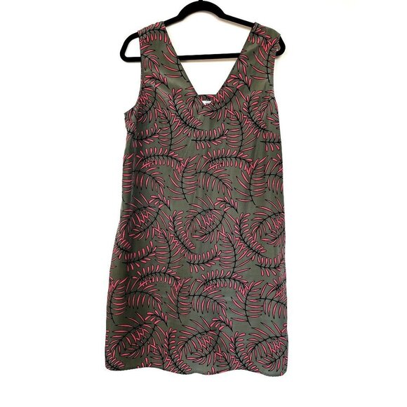 Nordstrom Halogen Palm Print Midi Dress L - Picture 2 of 16